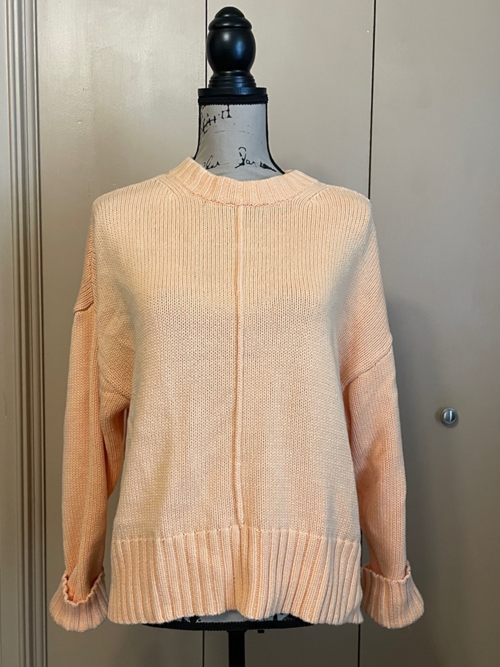 A New Day Peach Crewneck Pullover Sweater